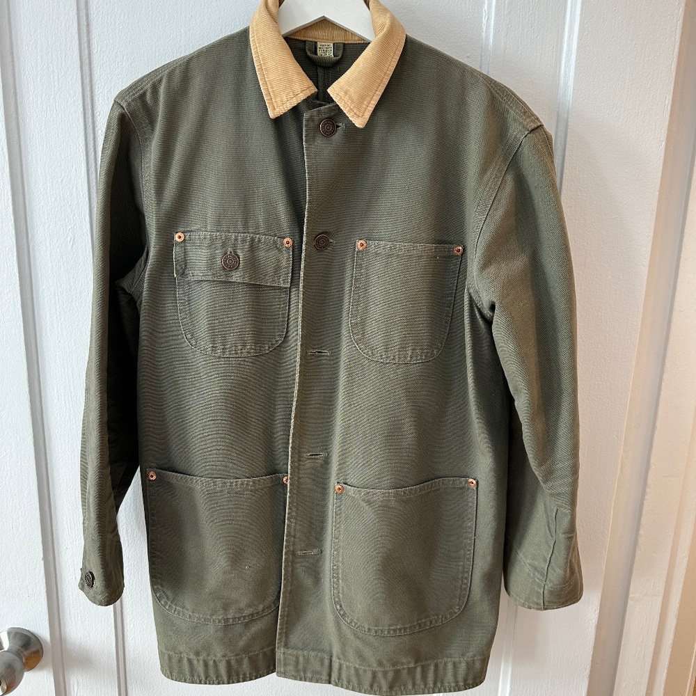 RARE Vintage 80s Ralph Lauren "Western Wear" Sage Green Denim Chore Coat UNISEX